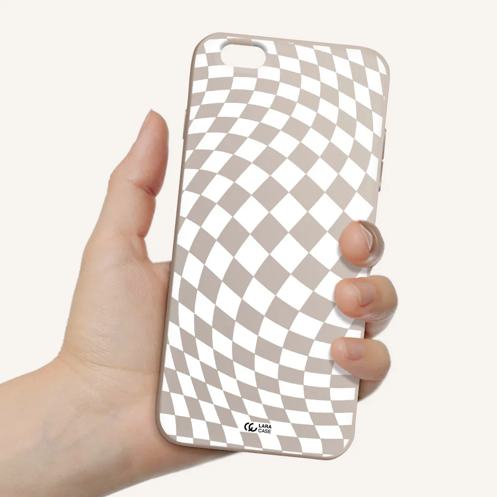 Wavy Checkered Apple iPhone 6S Silicone Stone Case