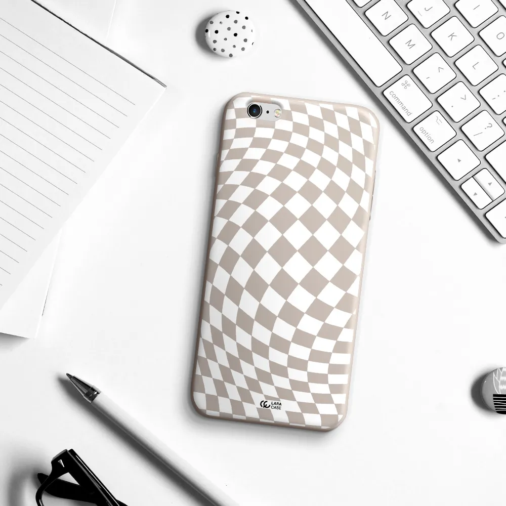 Wavy Checkered Apple iPhone 6S Silicone Stone Case