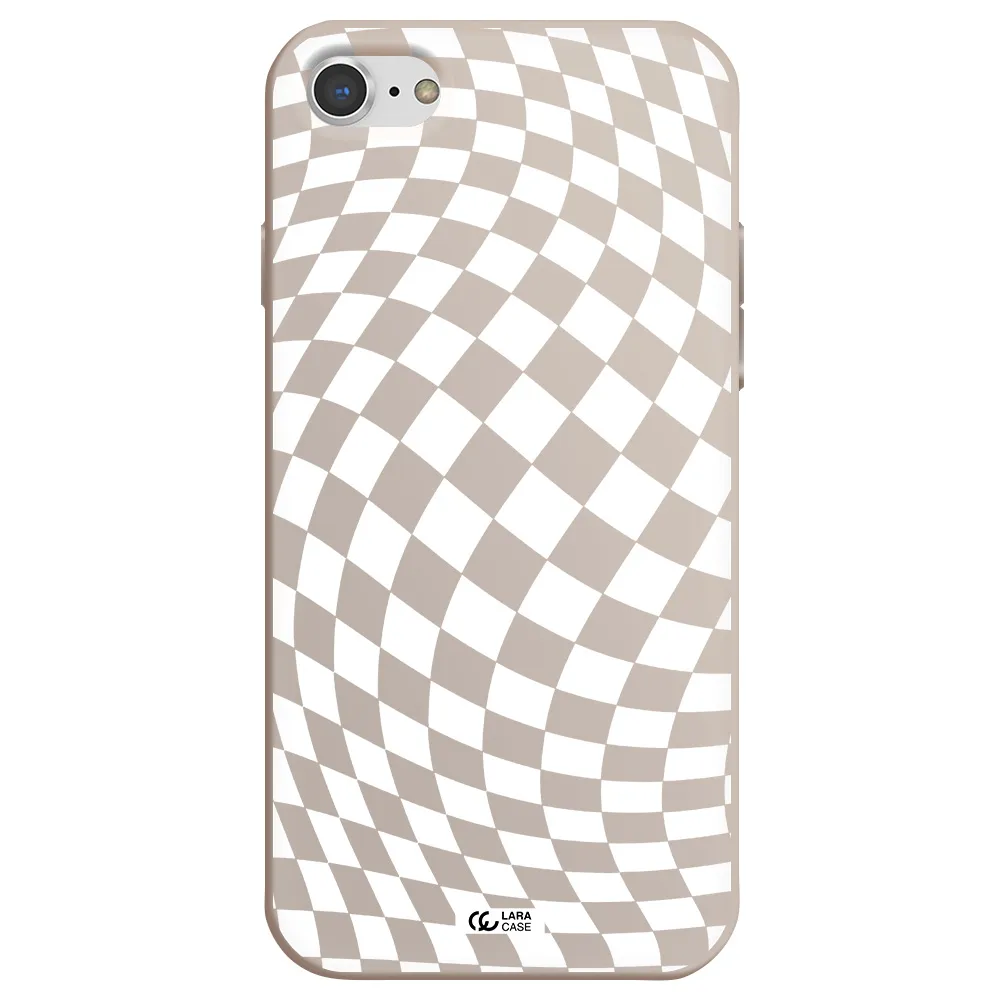 Wavy Checkered Apple iPhone 7 Silicone Stone Case