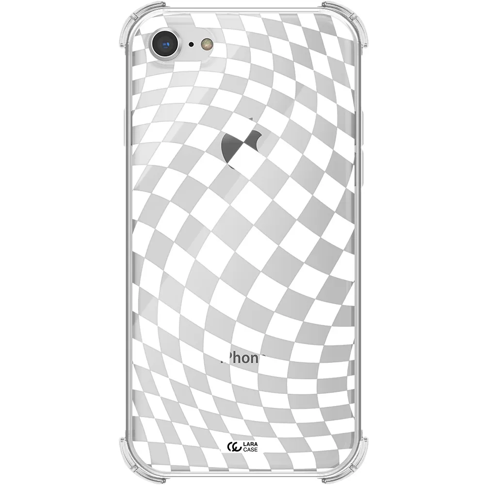 Wavy Checkered Apple iPhone 8 Clear PC Case