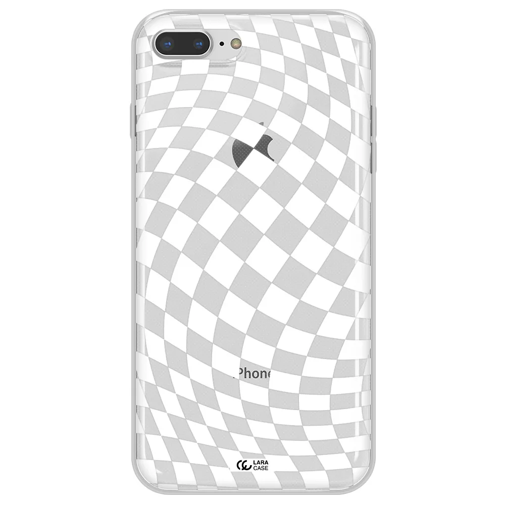 Wavy Checkered Apple iPhone 8 plus Clear TPU Case