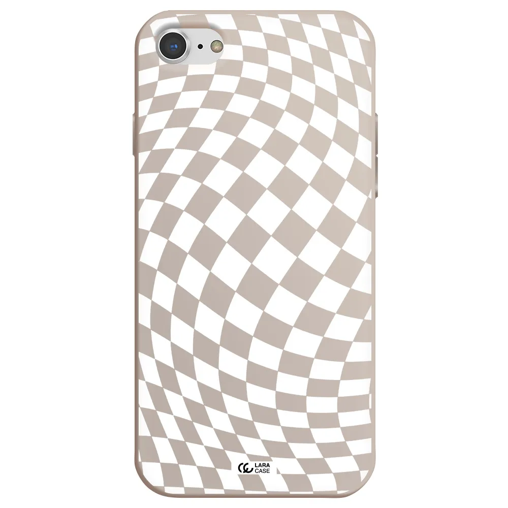 Wavy Checkered Apple iPhone 8 Silicone Stone Case