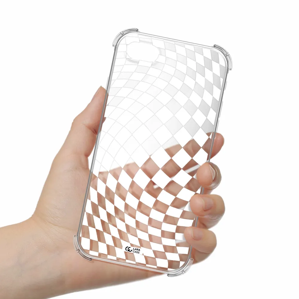 Wavy Checkered Apple iPhone se 2020 Clear PC Case