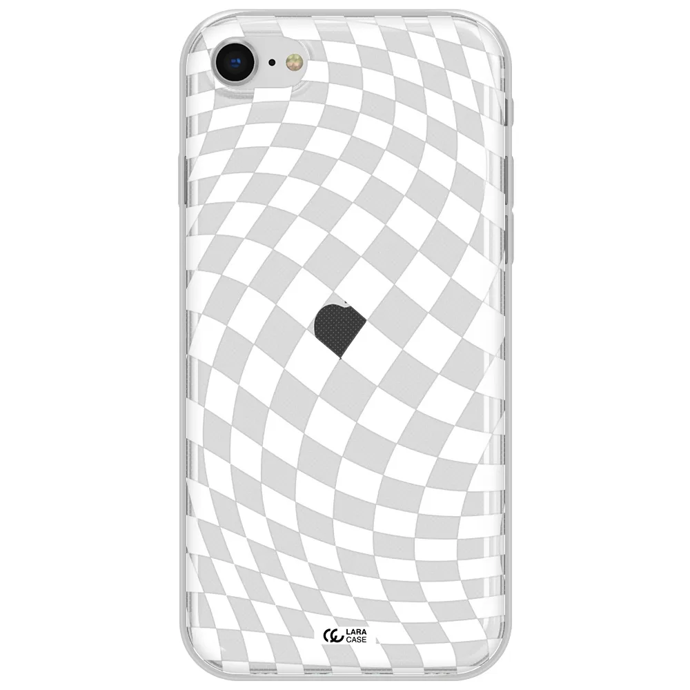 Wavy Checkered Apple Iphone Se 2020 Clear Tpu Case