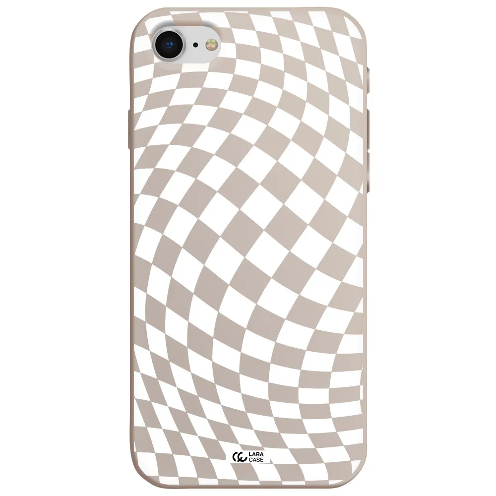 Wavy Checkered Apple iPhone se 2020 Silicone Stone Case