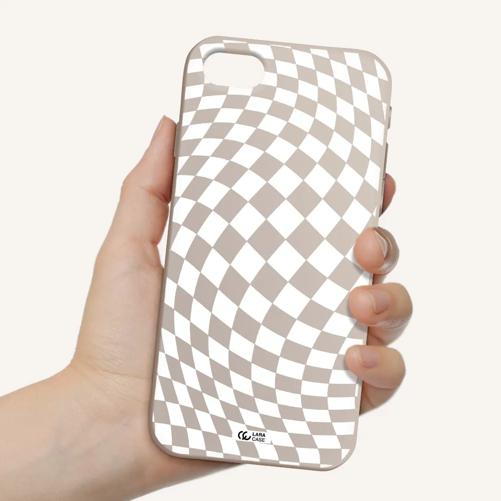 Wavy Checkered Apple iPhone se 2020 Silicone Stone Case