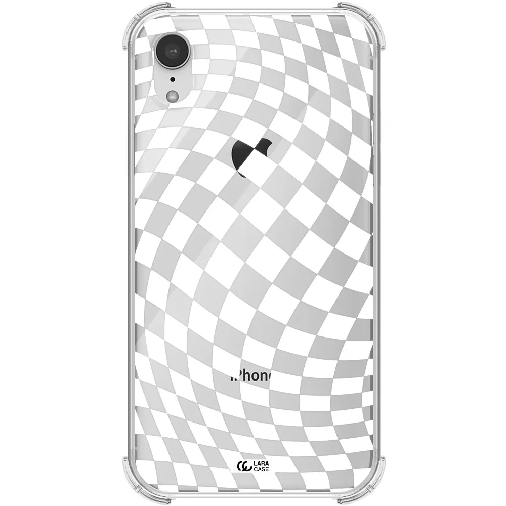 Wavy Checkered Apple iPhone XR Clear PC Case