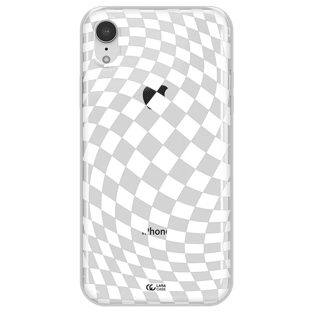 Wavy Checkered Apple iPhone XR Clear TPU Case
