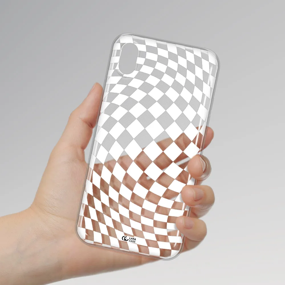 Wavy Checkered Apple iPhone XR Clear TPU Case