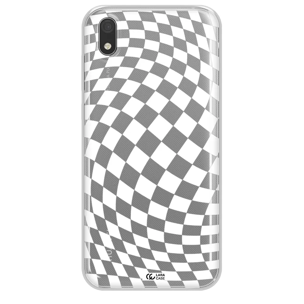 Wavy Checkered Huawei Honor 8S Clear TPU Case