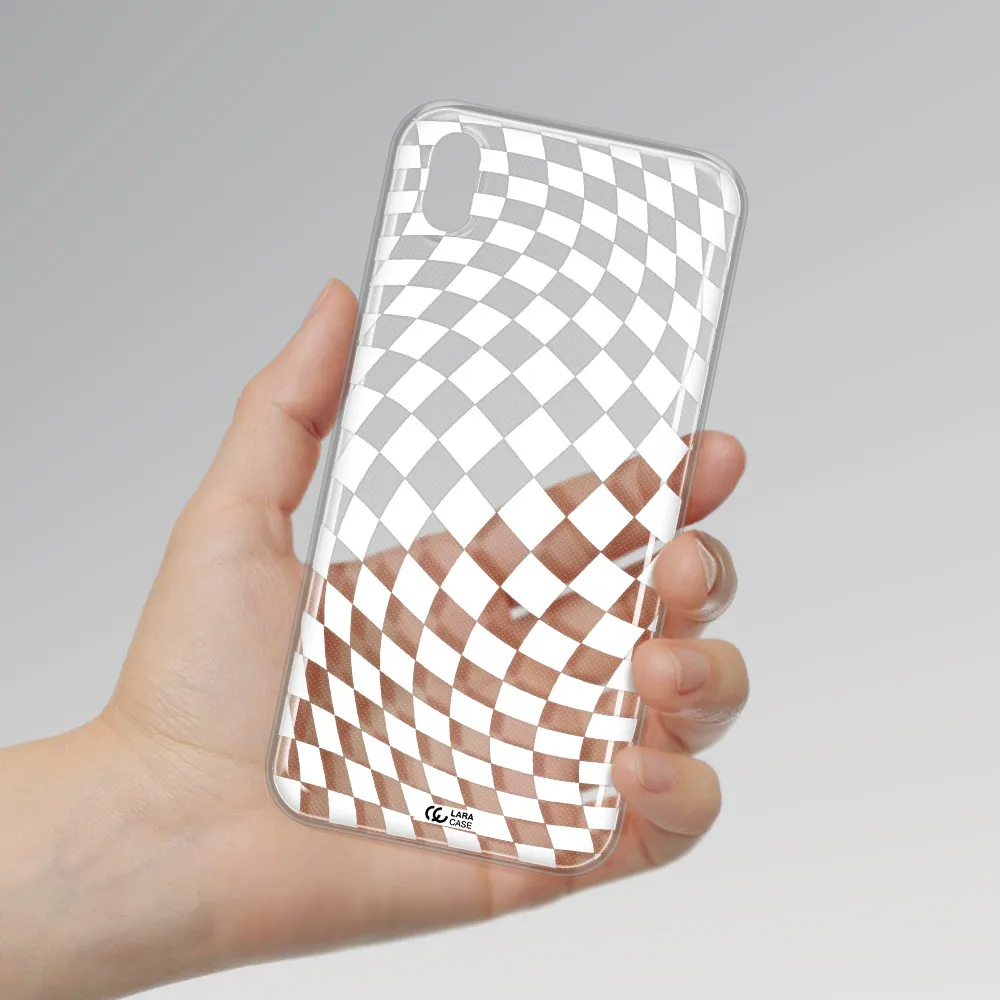 Wavy Checkered Huawei Honor 8S Clear TPU Case