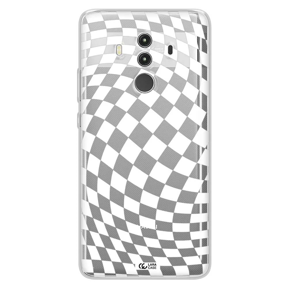 Wavy Checkered Huawei Mate 10 Clear TPU Case