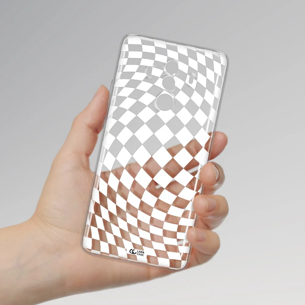 Wavy Checkered Huawei Mate 10 Clear TPU Case