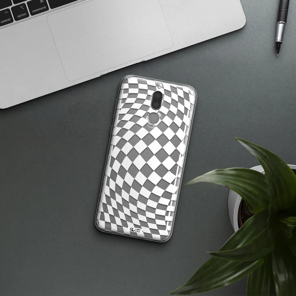 Wavy Checkered Huawei Mate 10 Lite Clear TPU Case