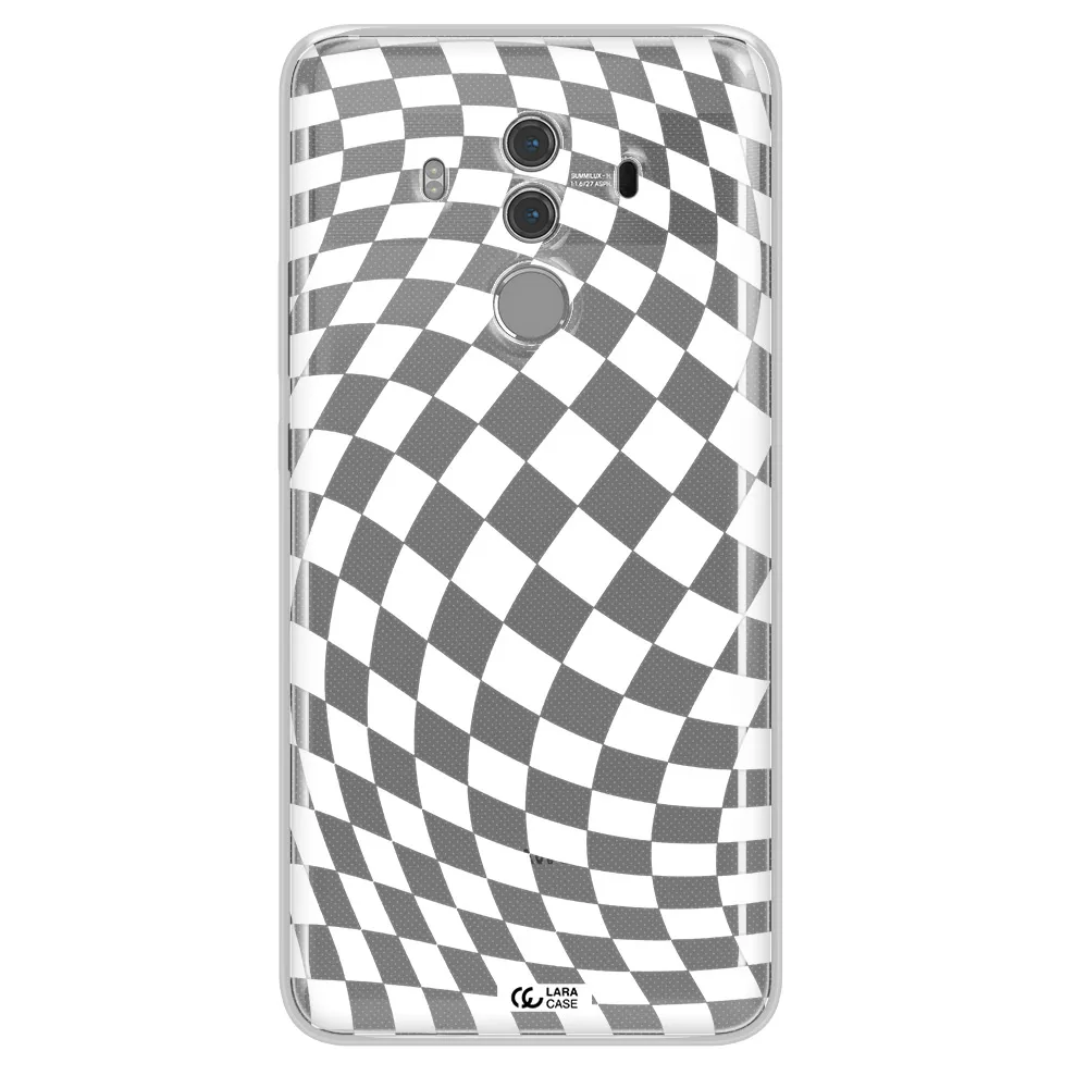 Wavy Checkered Huawei Mate 10 Pro Clear TPU Case