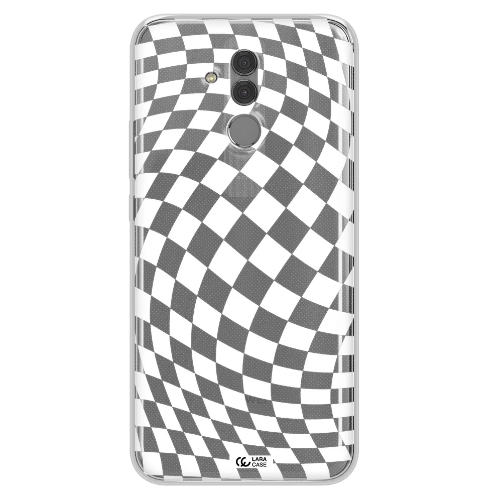 Wavy Checkered Huawei Mate 20 Lite Clear TPU Case