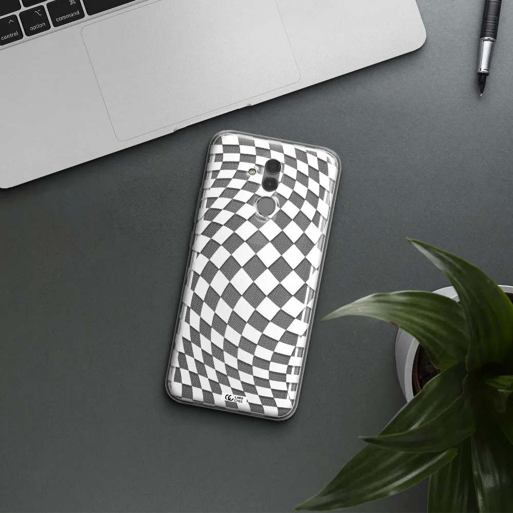 Wavy Checkered Huawei Mate 20 Lite Clear TPU Case