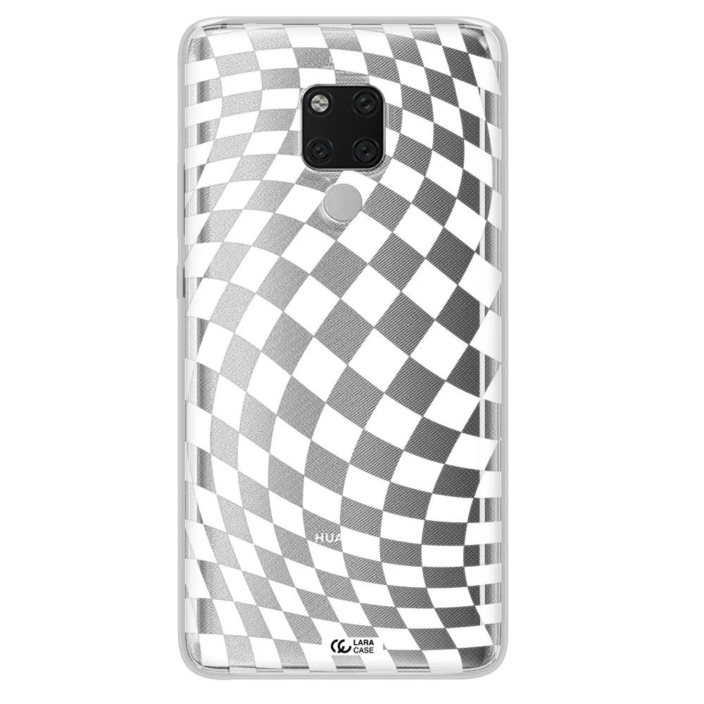 Wavy Checkered Huawei Mate 20X Clear TPU Case