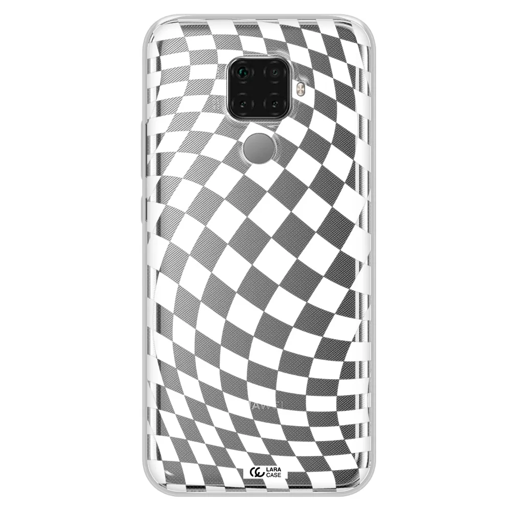 Wavy Checkered Huawei Mate 30 Lite Clear TPU Case
