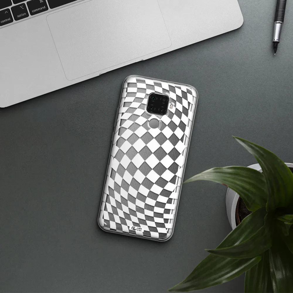 Wavy Checkered Huawei Mate 30 Lite Clear TPU Case