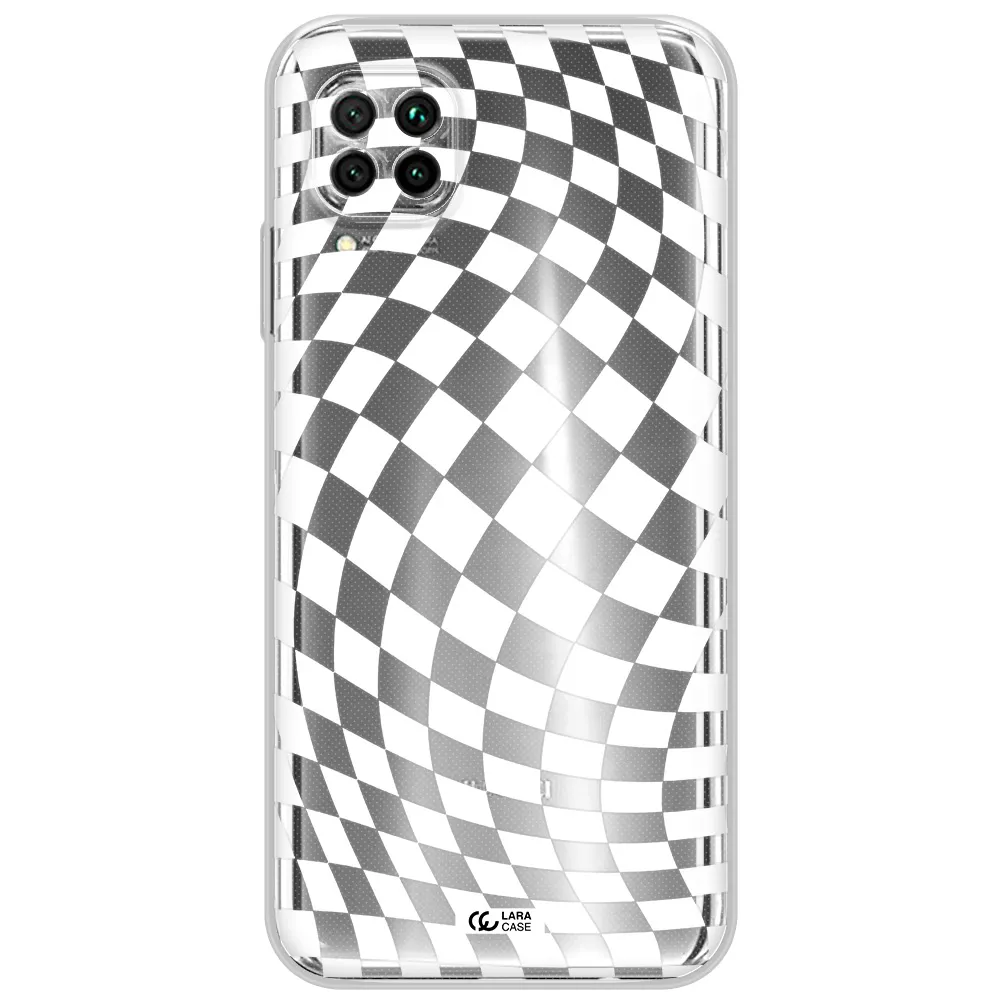 Wavy Checkered Huawei Nova 7I Clear Tpu Case