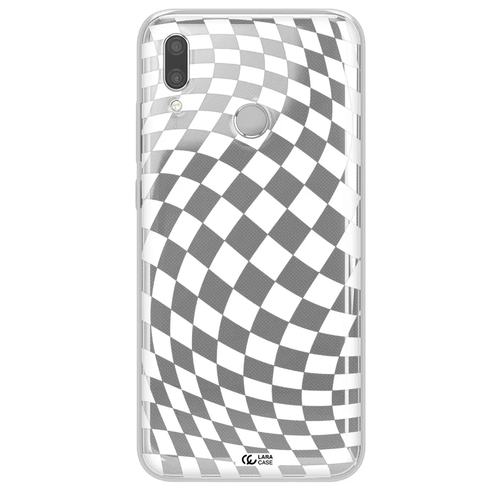 Wavy Checkered Huawei P Smart 2019 Clear TPU Case