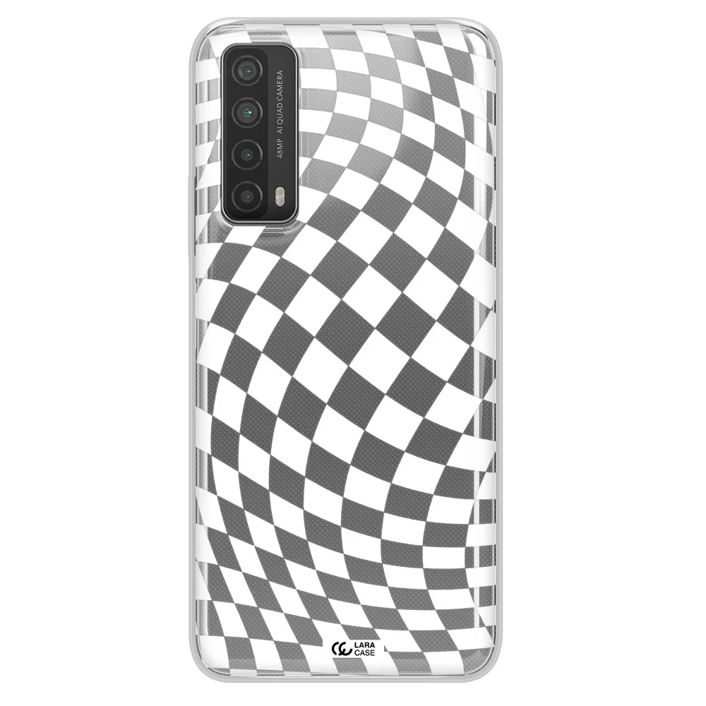 Wavy Checkered Huawei P Smart 2021 Clear TPU Case