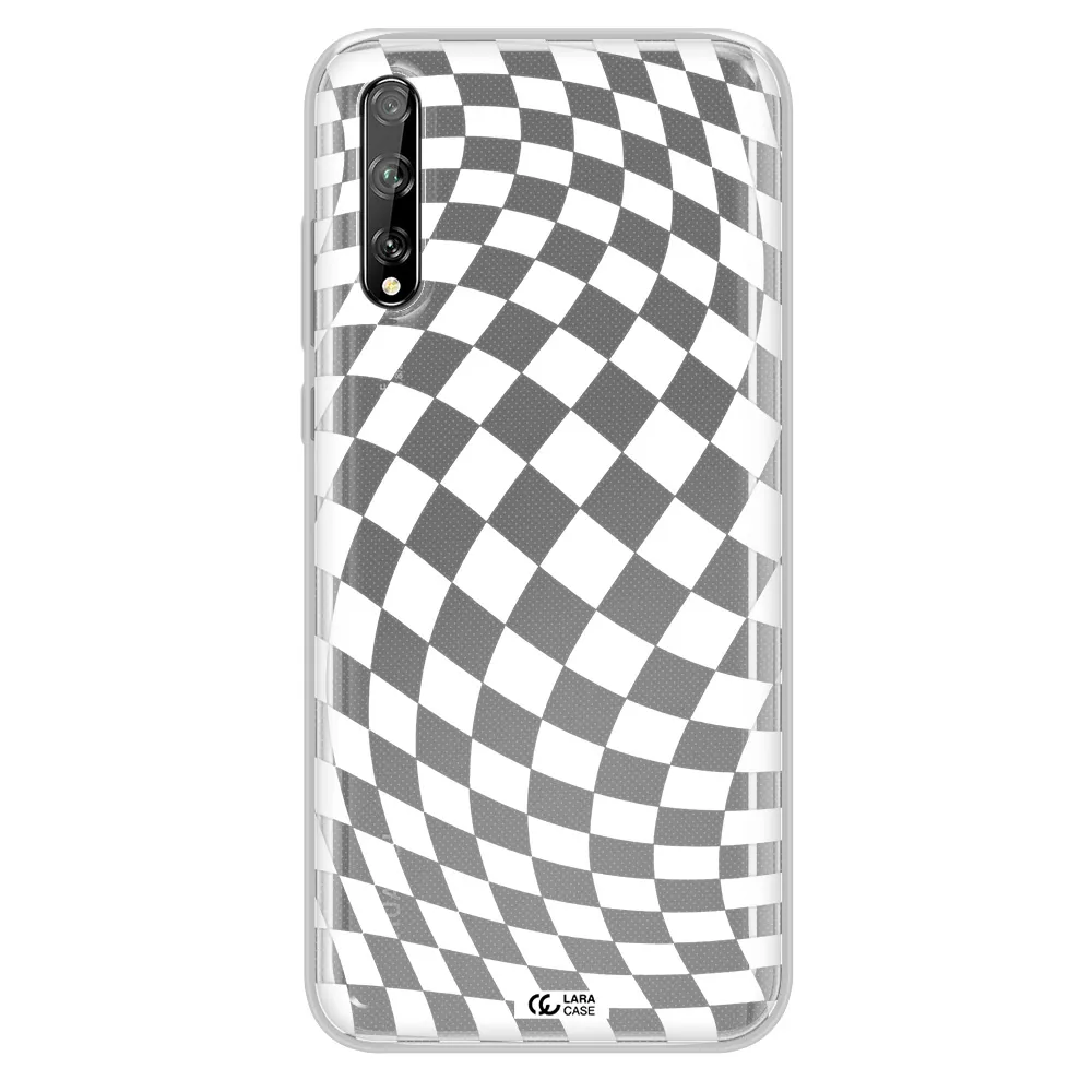Wavy Checkered Huawei P Smart S Clear TPU Case