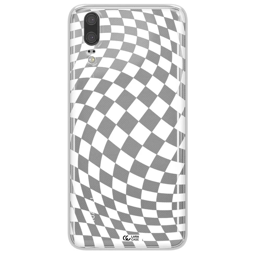 Wavy Checkered Huawei P20 Clear TPU Case