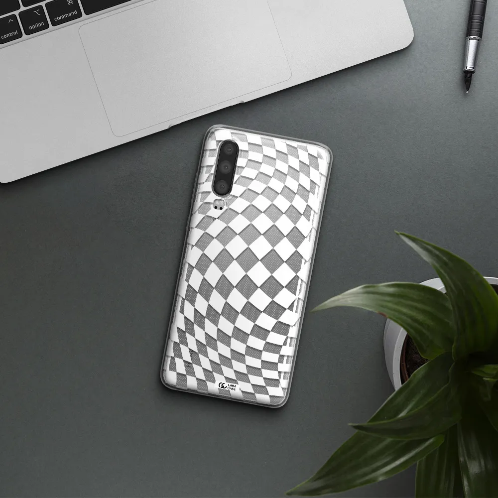 Wavy Checkered Huawei P30 Clear TPU Case
