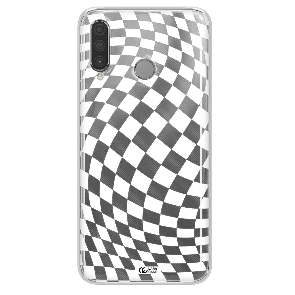 Wavy Checkered Huawei P30 Lite Clear TPU Case