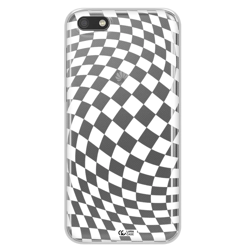 Wavy Checkered Huawei Y5 2018 Clear TPU Case