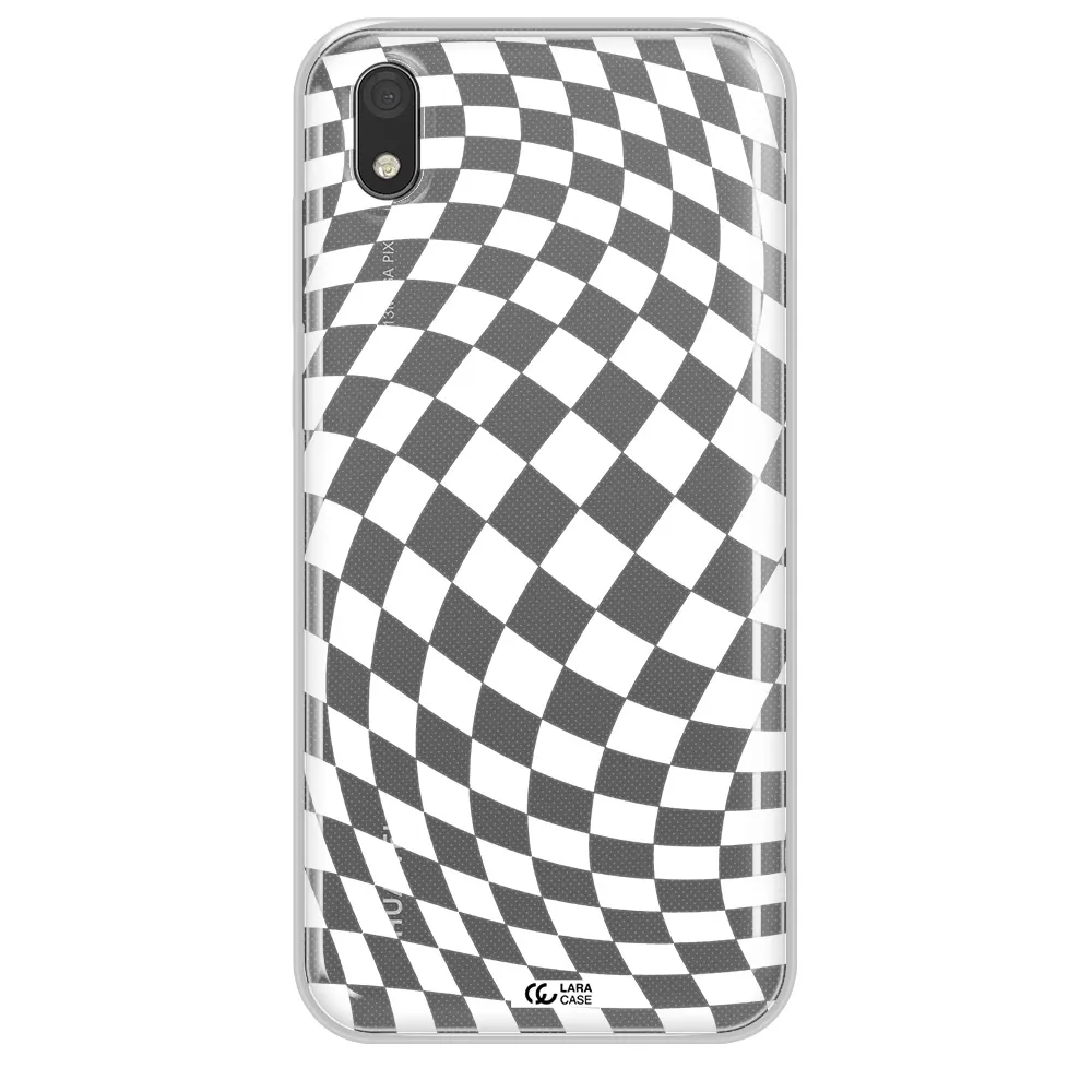 Wavy Checkered Huawei Y5 2019 Clear TPU Case