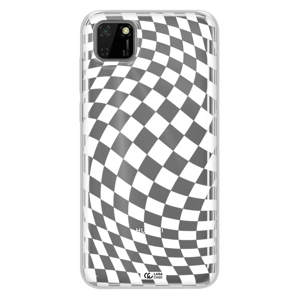 Wavy Checkered Huawei Y5P Clear TPU Case
