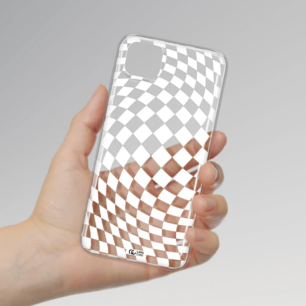 Wavy Checkered Huawei Y5P Clear TPU Case