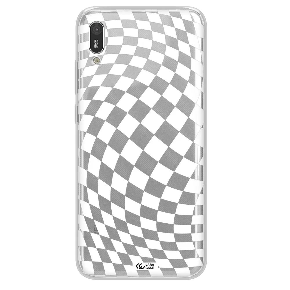 Wavy Checkered Huawei Y6 Pro 2019 Clear TPU Case