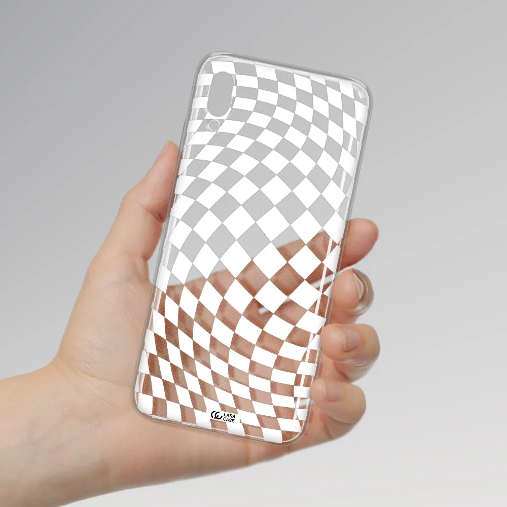 Wavy Checkered Huawei Y6 Pro 2019 Clear TPU Case