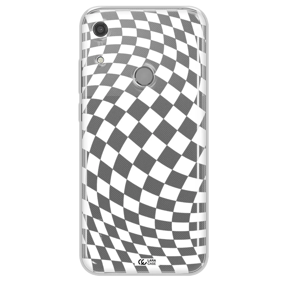 Wavy Checkered Huawei Y6S Clear TPU Case