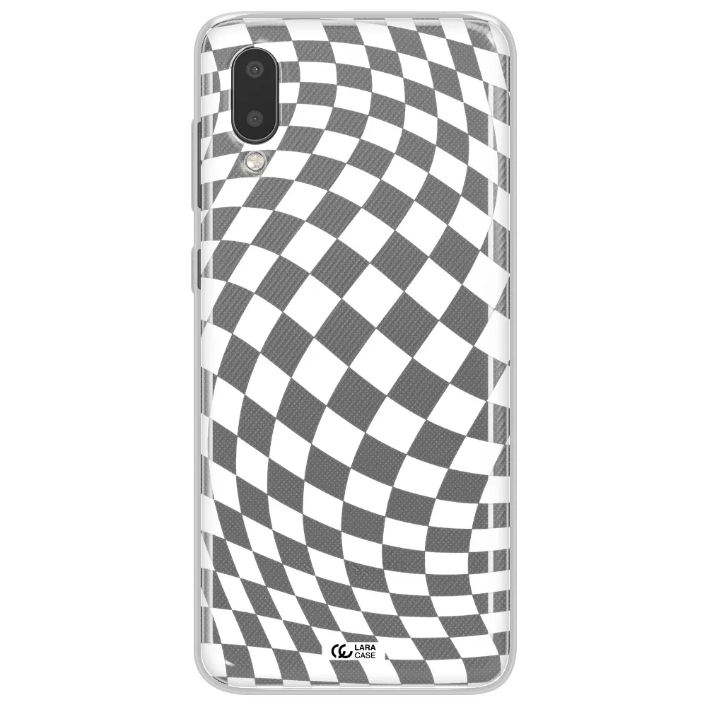 Wavy Checkered Samsung A02 Clear TPU Case