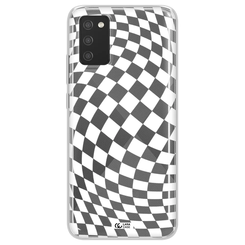 Wavy Checkered Samsung A02S Clear TPU Case