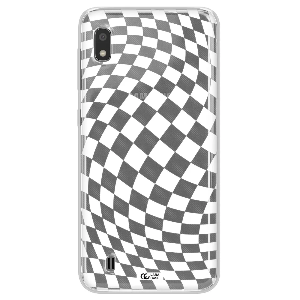 Wavy Checkered Samsung A10 Clear TPU Case