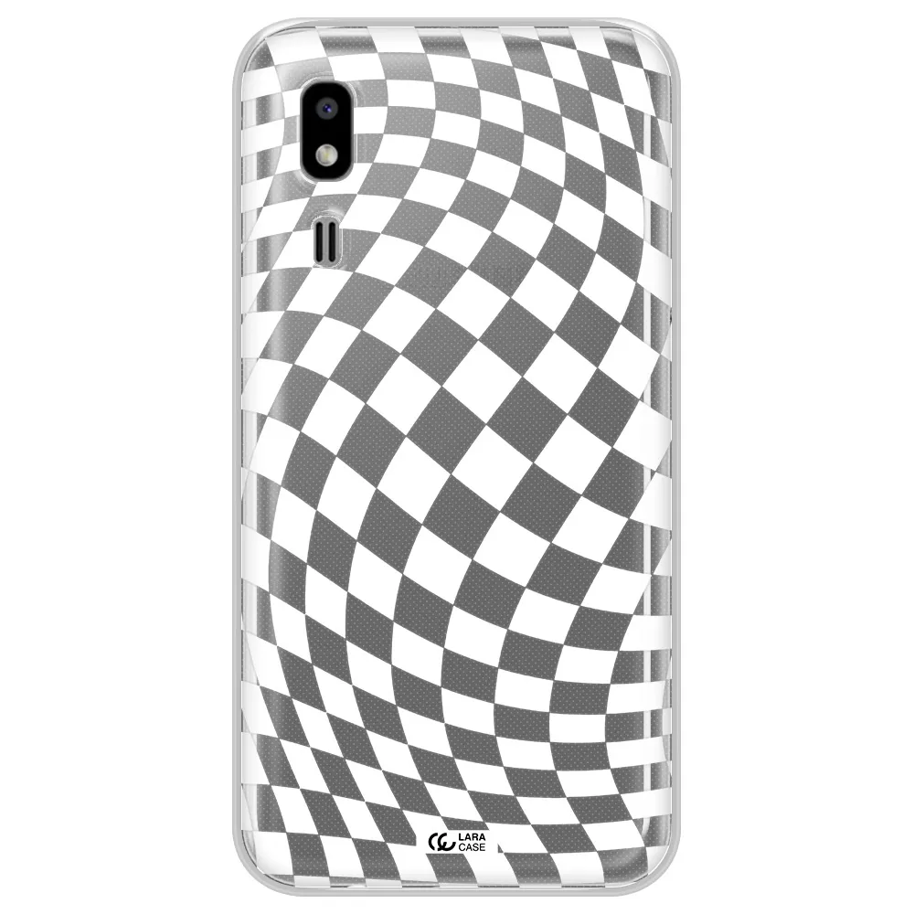 Wavy Checkered Samsung A2 Core Clear TPU Case