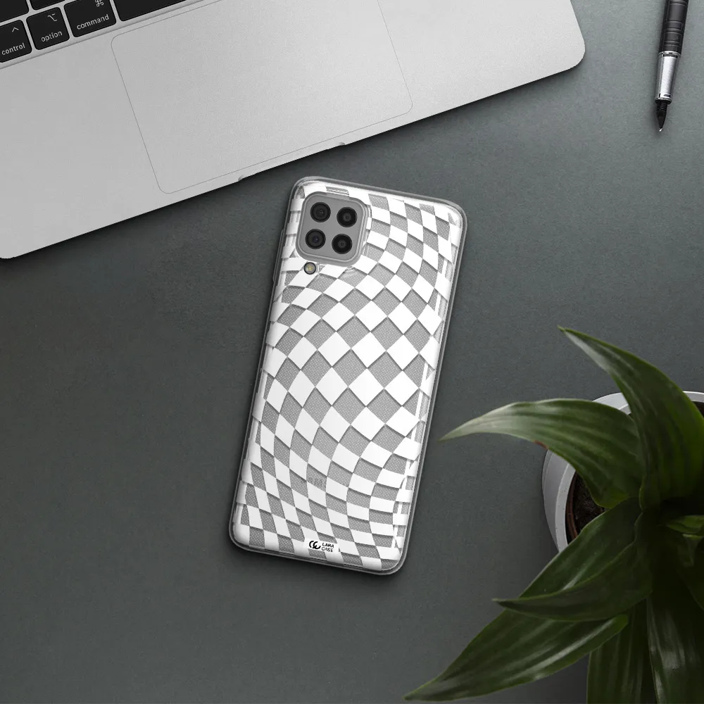 Wavy Checkered Samsung A22 4g Clear TPU Case