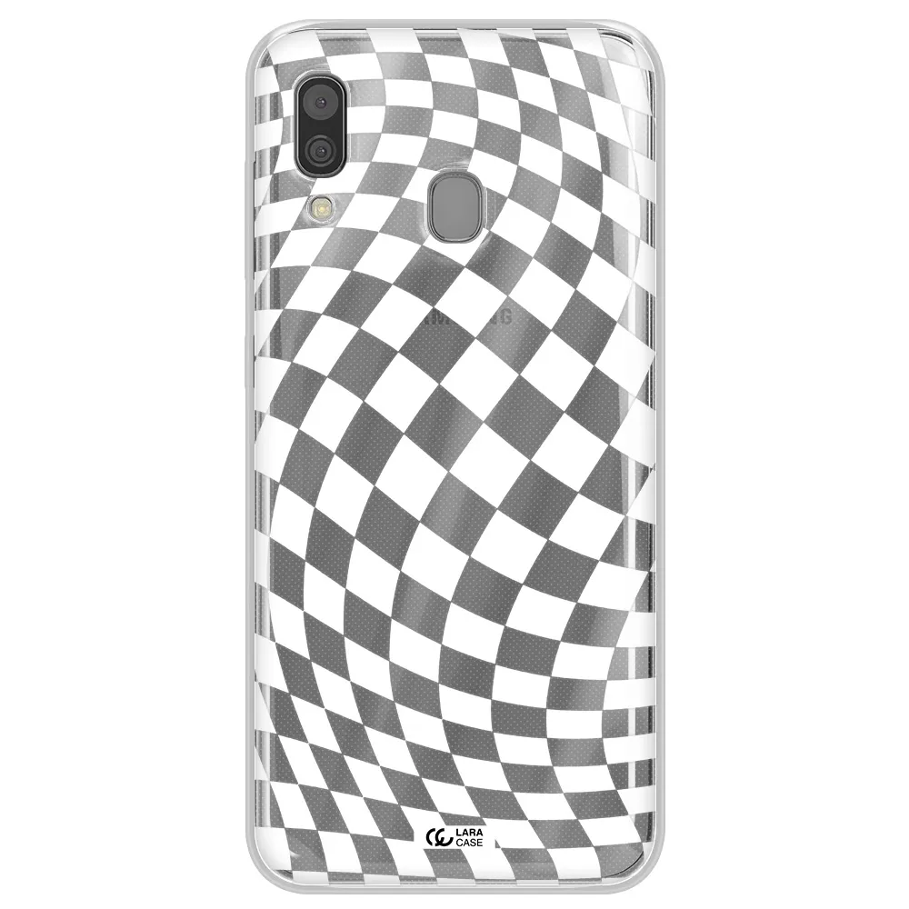 Wavy Checkered Samsung A30 Clear TPU Case