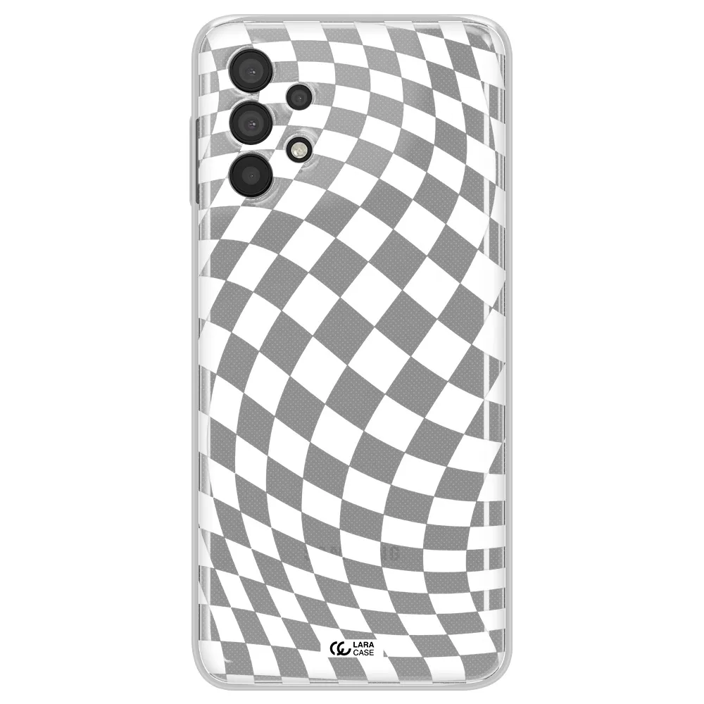 Wavy Checkered Samsung A32 4G Clear Tpu Case