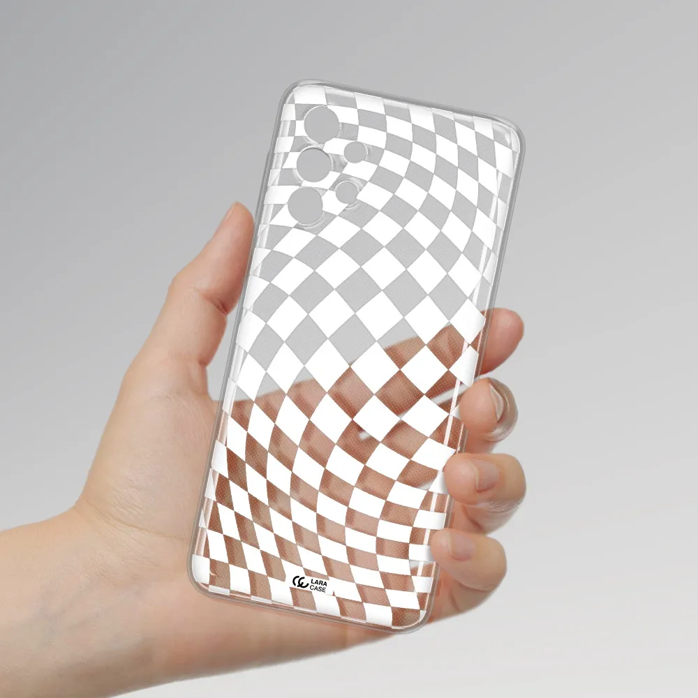 Wavy Checkered Samsung A32 4G Clear Tpu Case