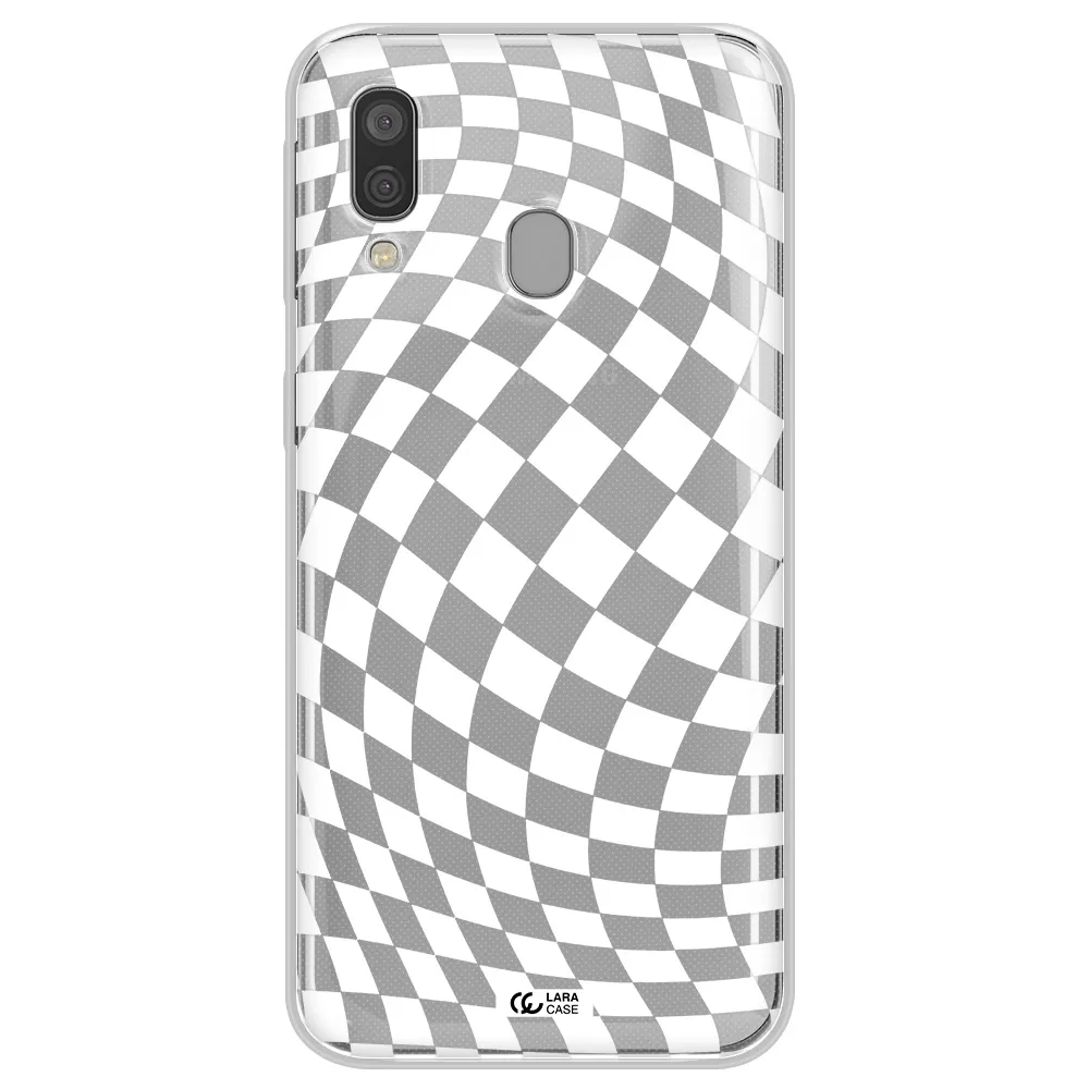 Wavy Checkered Samsung A40 Clear TPU Case