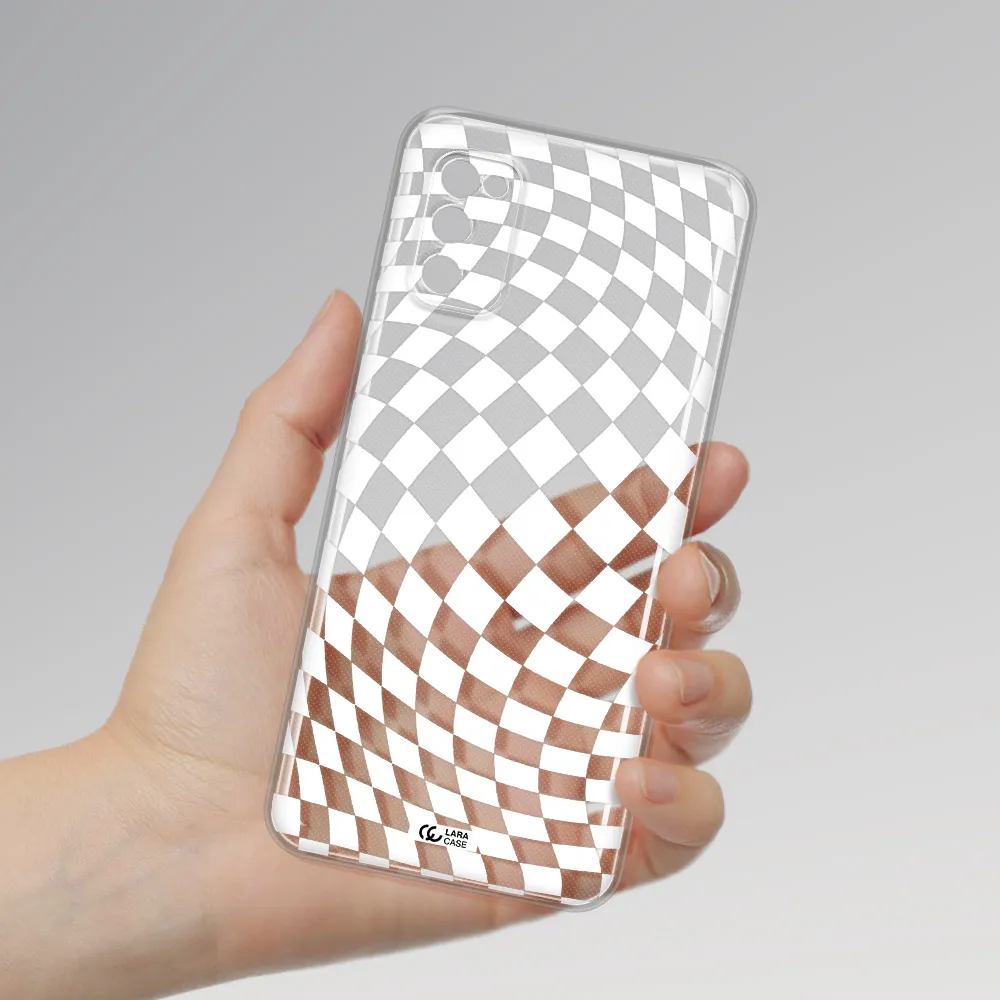 Wavy Checkered Samsung A41 Clear Tpu Case