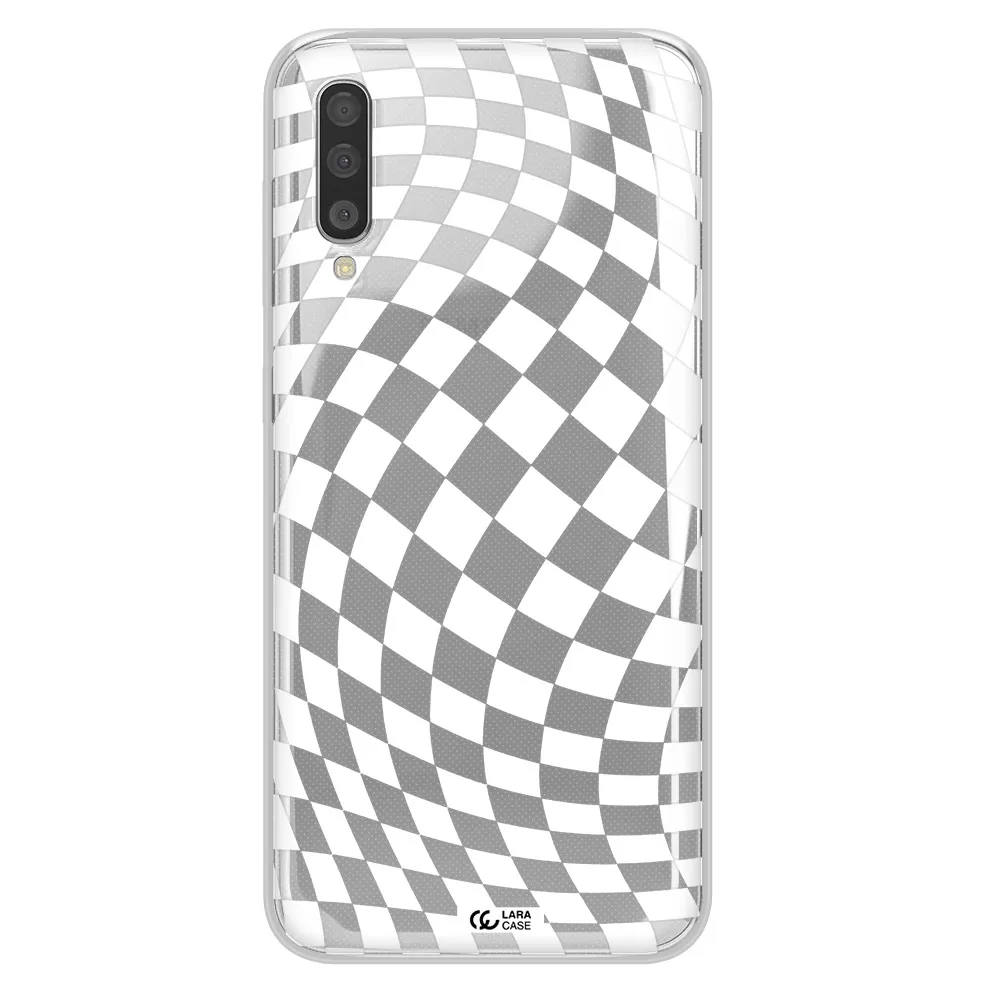 Wavy Checkered Samsung A50 Clear TPU Case
