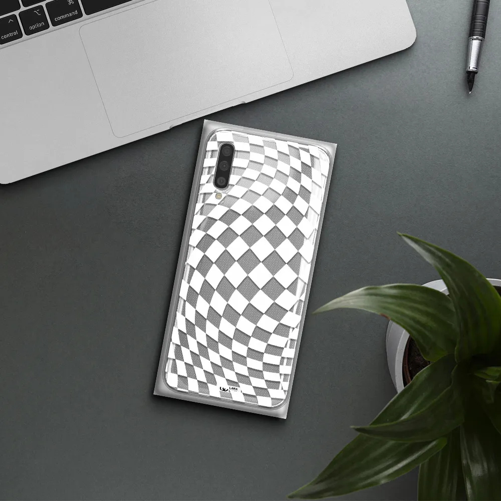 Wavy Checkered Samsung A50S Clear Tpu Case
